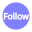 video-4-words-follow-text-button-blue-circle-538_256.png