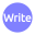 video-4-words-write-text-button-blue-circle-843_256.png